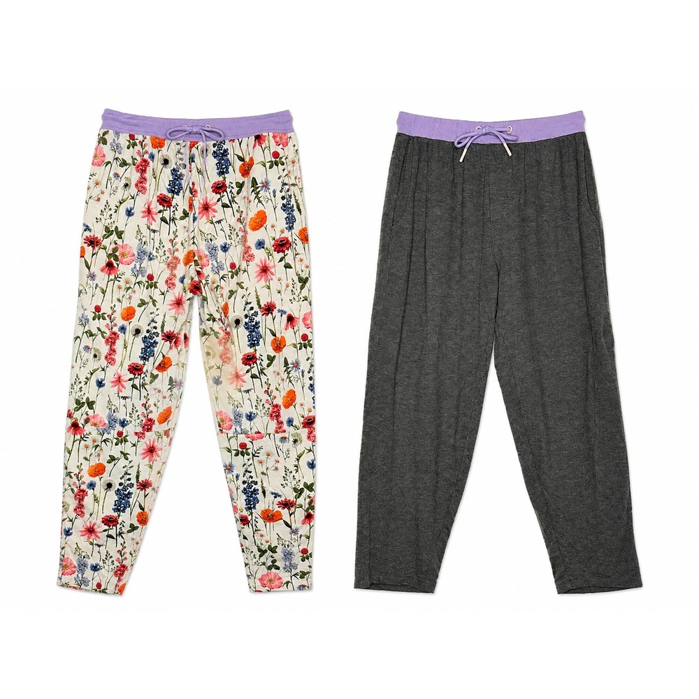 Jambys Long Jambys Lounge Pants Lot of 2 Gray Floral Modal Sleep Pants Mens S